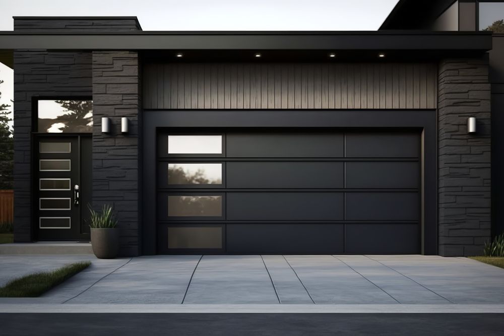 Modern residential garage door exterior
